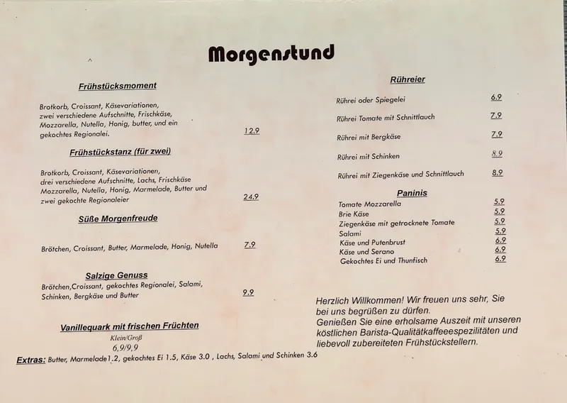 menu 0 of Morgenstund Kaffee & Eismanufaktur