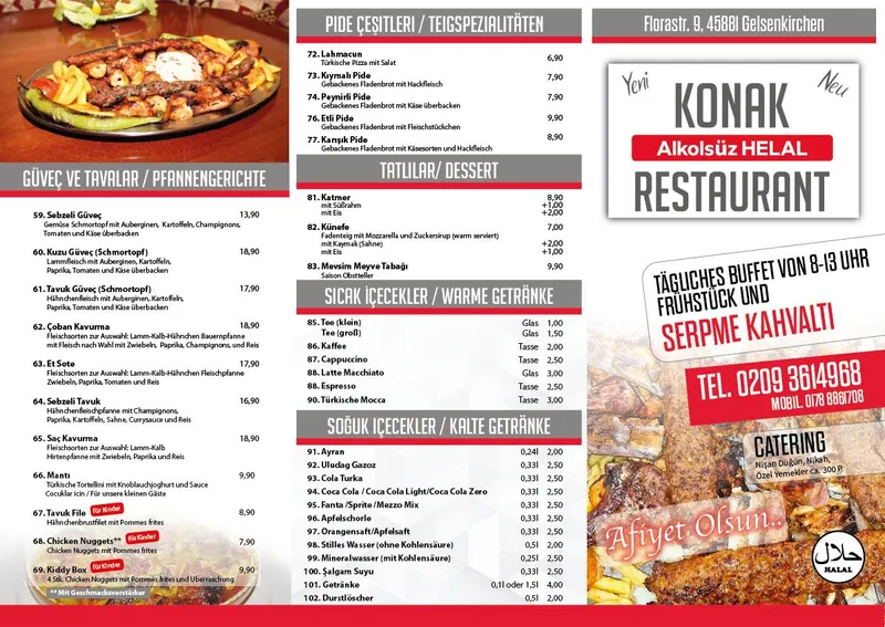 menu 1 of Yeni Konak Restaurant