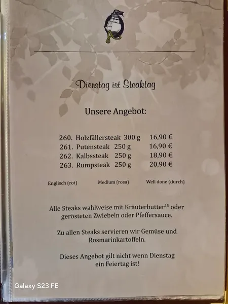menu 2 of Adria Restaurant im Kolpinghaus
