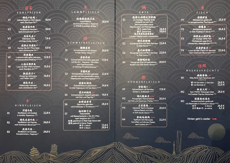 menu 0 of Le Voyage