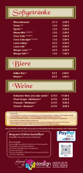 menu 2 of Maharaja Indisches Restaurant