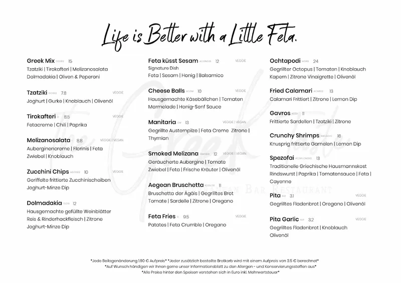 menu 1 of The Greek Taste