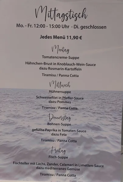 menu 1 of Restaurant Poseidon