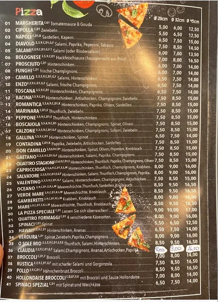 menu 1 of La Pizza Rü