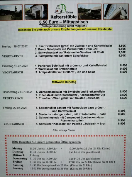menu 0 of Reiterstüble