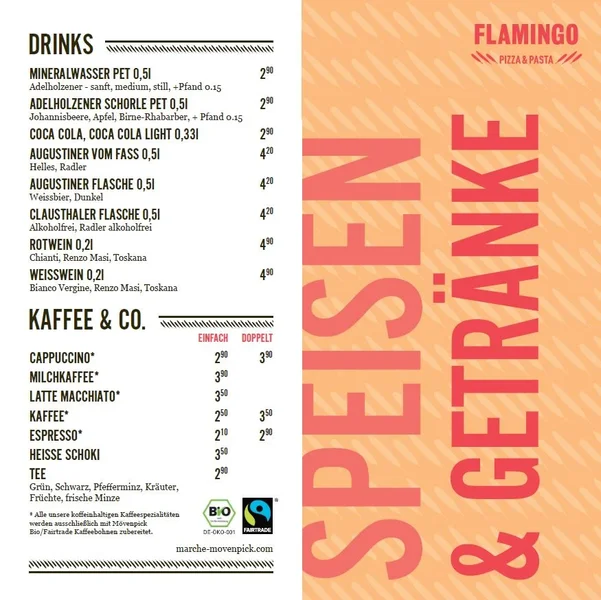 menu 1 of Restaurant Flamingo Münchner Tierpark Hellabrunn