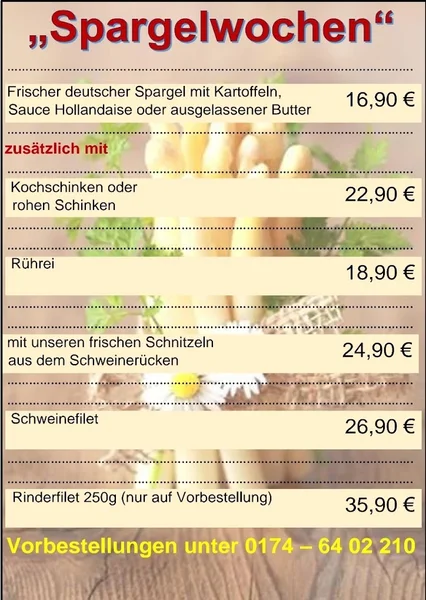 menu 0 of Speisegaststätte "Kirchderner Eck"