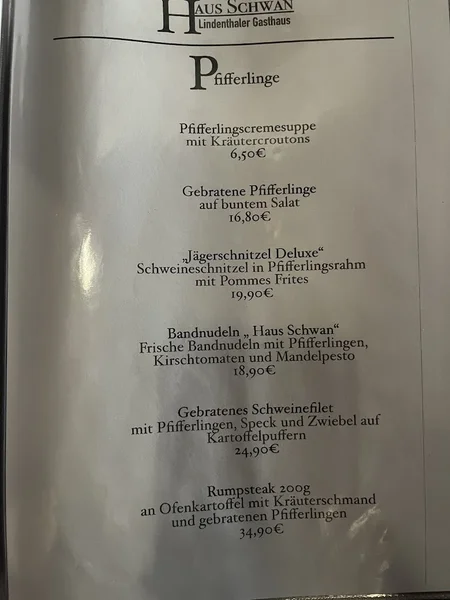 menu 0 of Haus Schwan