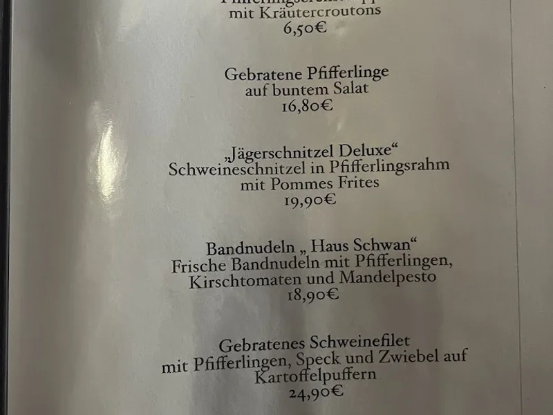 menu 0 of Haus Schwan