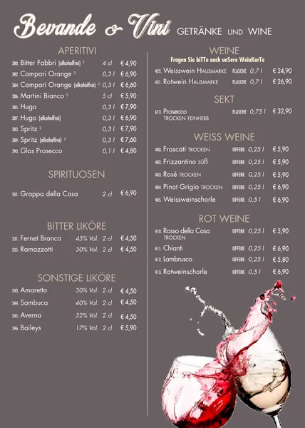 menu 2 of Michelangelo Pizzeria & Ristorante
