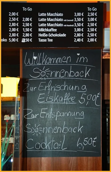 menu 1 of Cafe Sonnenback