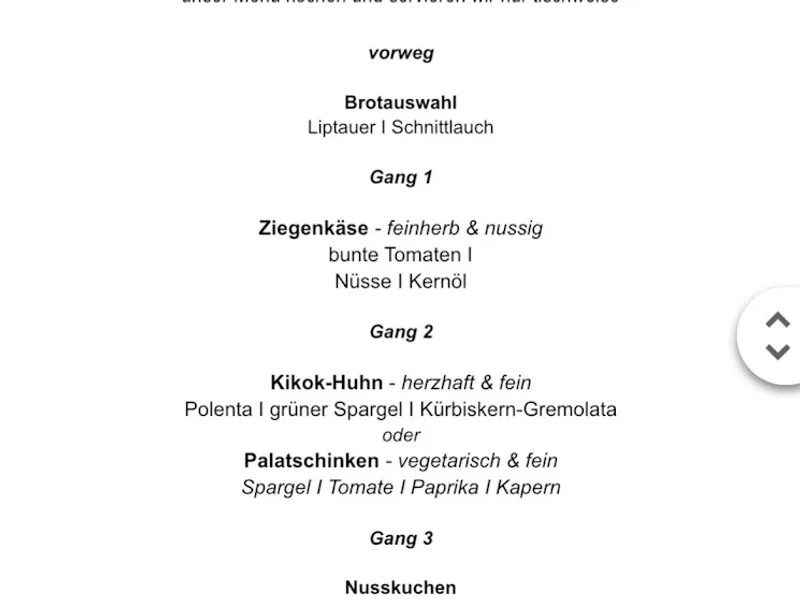 menu 1 of Meister Lampe