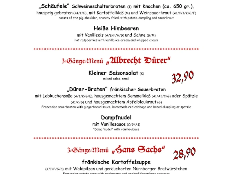 menu 1 of "Trödelstuben", Wein- und Bierstuben, Restaurant