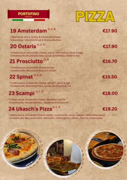 menu 1 of Portofino Ristorante