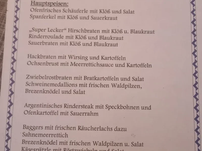 menu 2 of Barockhäusle Restaurant, Biergarten, Wein- & Bierstube bei Rosi