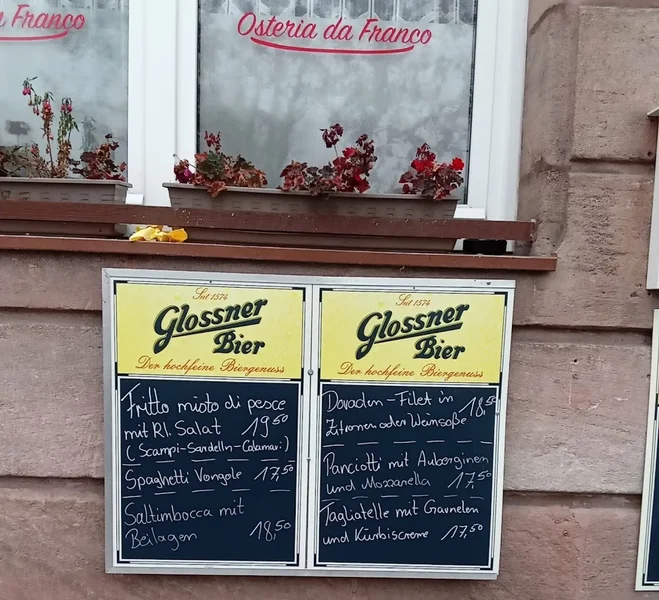 menu 1 of Osteria da Franco