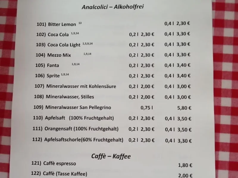 menu 2 of Osteria da Franco