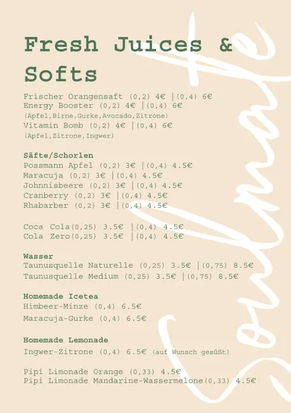 menu 0 of Soulmate Coffee & Bar