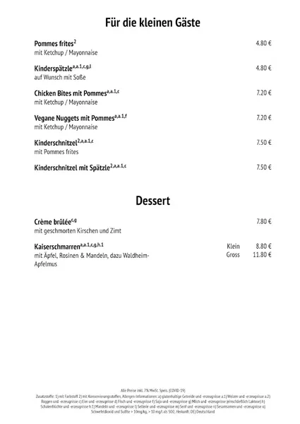 menu 1 of Waldheim Heslach