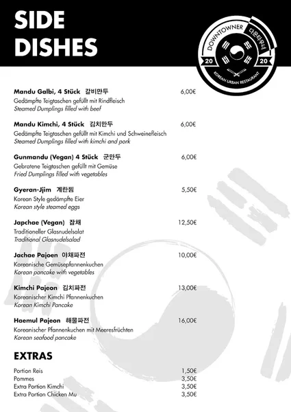 menu 1 of Downtowner Korean Urban Restaurant