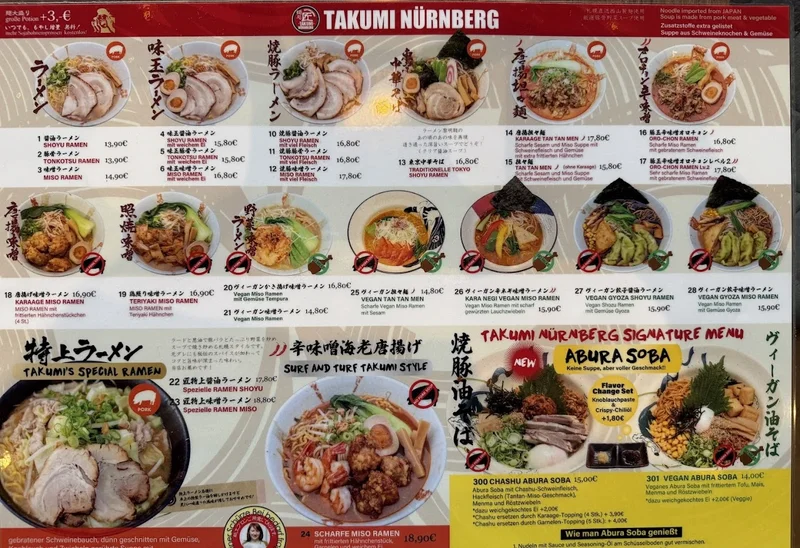 menu 0 of Takumi Nürnberg Sapporo Ramen