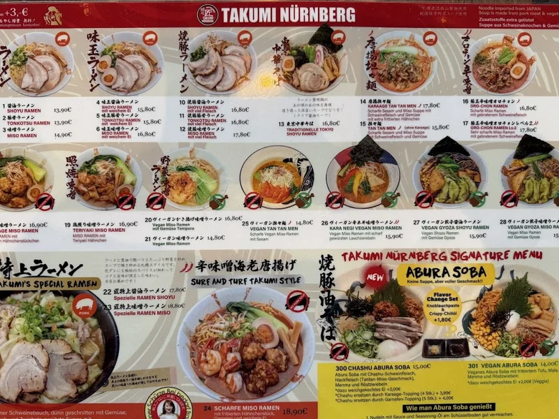 menu 0 of Takumi Nürnberg Sapporo Ramen