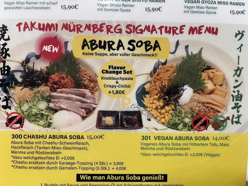 menu 2 of Takumi Nürnberg Sapporo Ramen