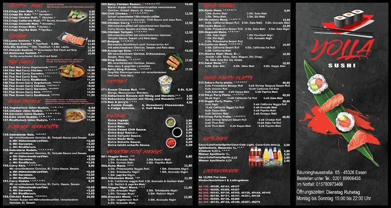 menu 1 of Yolla Sushi