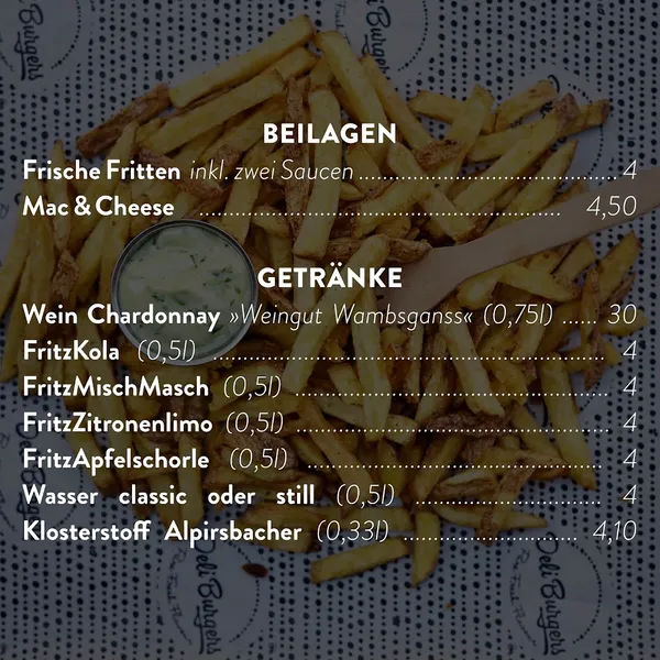 menu 1 of DeliBurgers