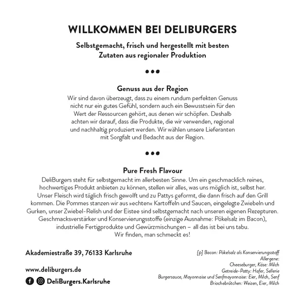 menu 2 of DeliBurgers