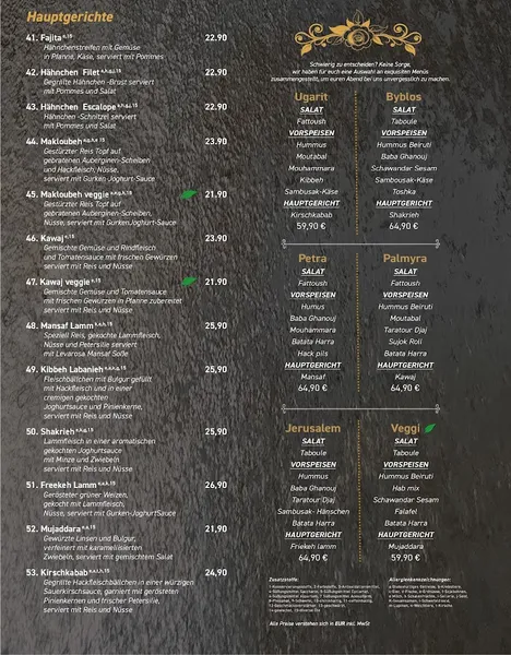 menu 0 of LEVAROSA - Bochum