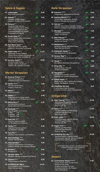 menu 1 of LEVAROSA - Bochum