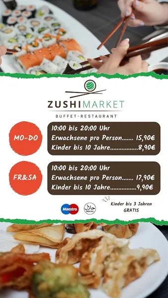 menu 1 of Zushi Market Ruhr Park Buffet & Take Away Restaurant