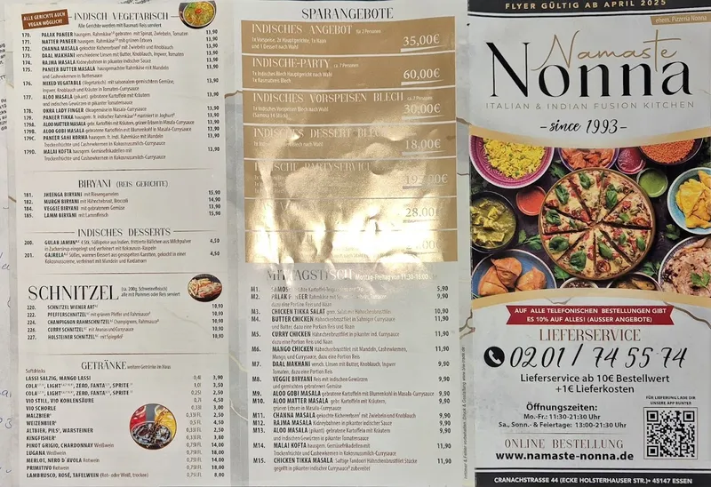 menu 0 of Namaste Nonna