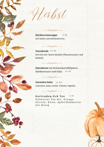 menu 0 of Restaurant und Pension Gertrudeneck