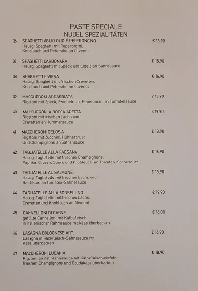 menu 0 of La Trattoria da Pippo am Schlenderhan