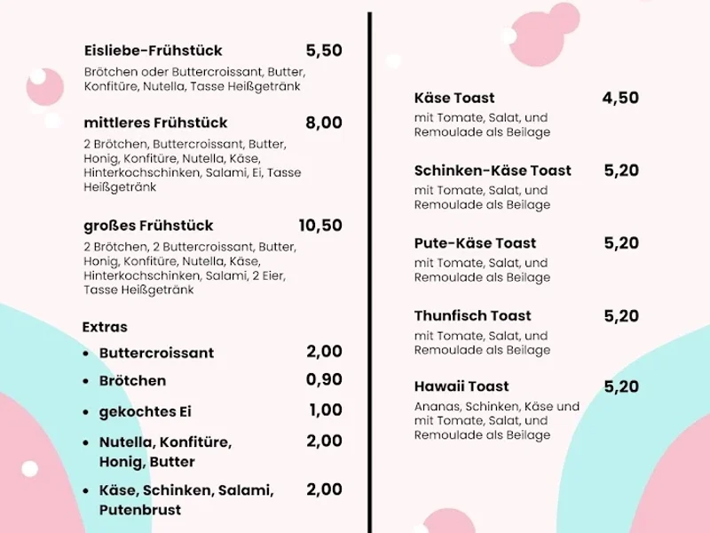 menu 0 of Eisliebe Köln
