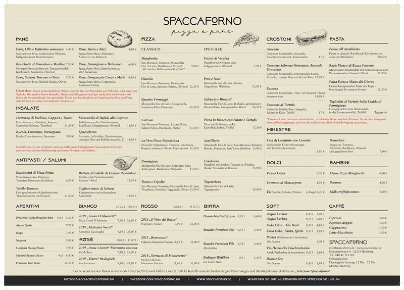 menu 0 of Spaccaforno