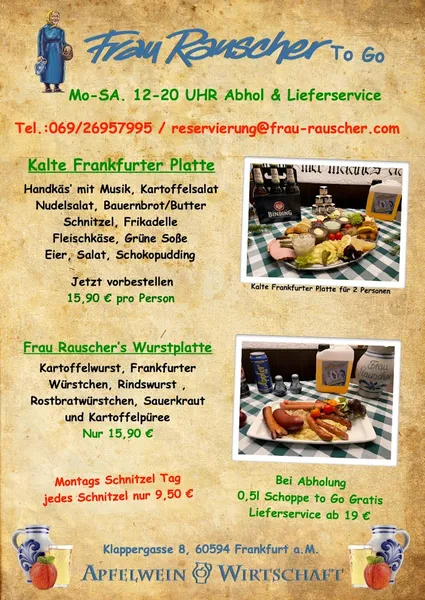 menu 1 of Apfelweinwirtschaft Frau Rauscher