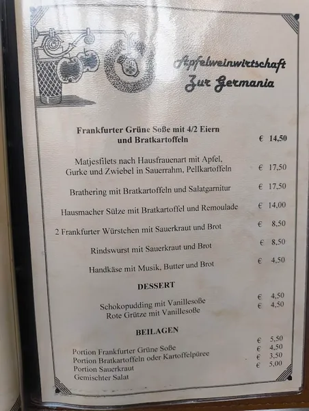 menu 1 of Restaurant Zur Germania