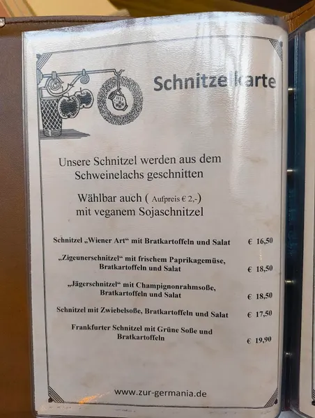 menu 2 of Restaurant Zur Germania