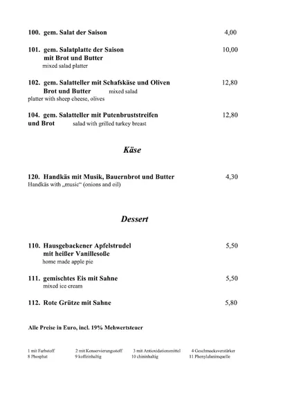 menu 0 of Zum Grauen Bock