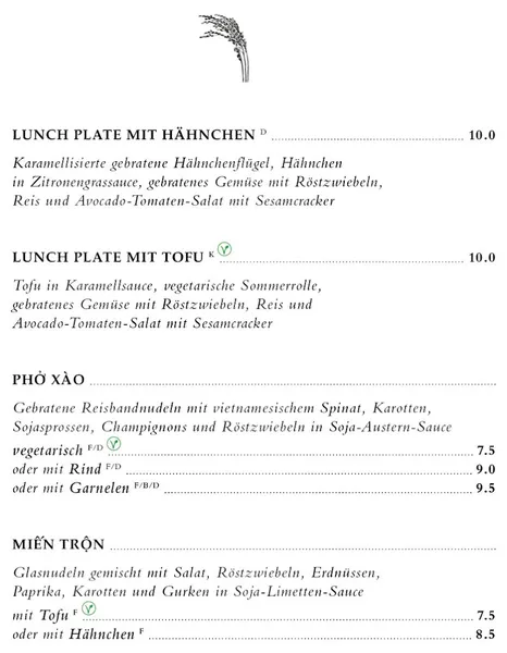 menu 0 of Lúa Cuisine