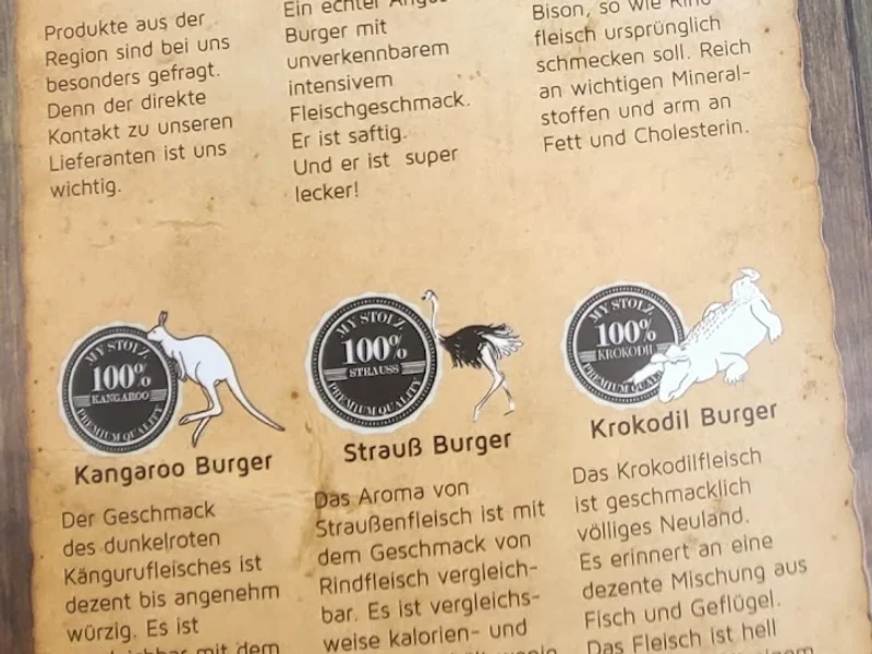 menu 1 of My Stolz The Burger Boss Neuhausen