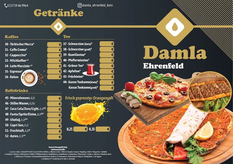 menu 0 of Damla Baklava Ehrenfeld