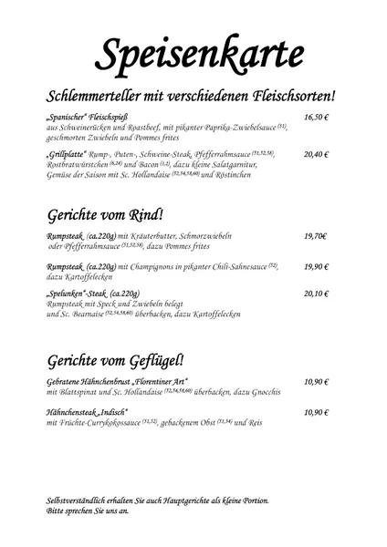 menu 2 of Restaurant Haus Reichwein Inhaber Joel Machado und