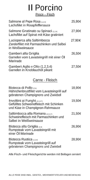 menu 0 of Il Porcino