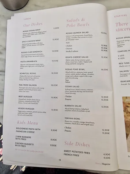 menu 1 of Rosas Café Marbella