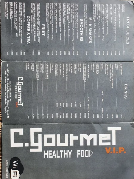 menu 1 of C Gourmet VIP