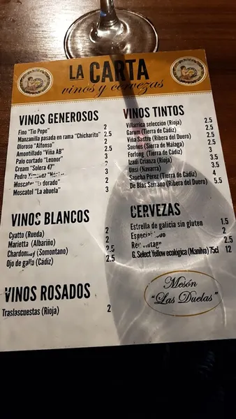 menu 0 of Mesón Las Duelas